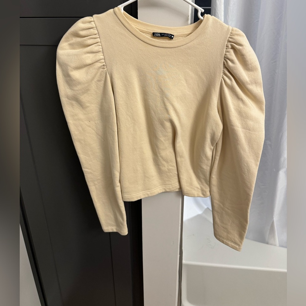 Cream Zara top long sleeve